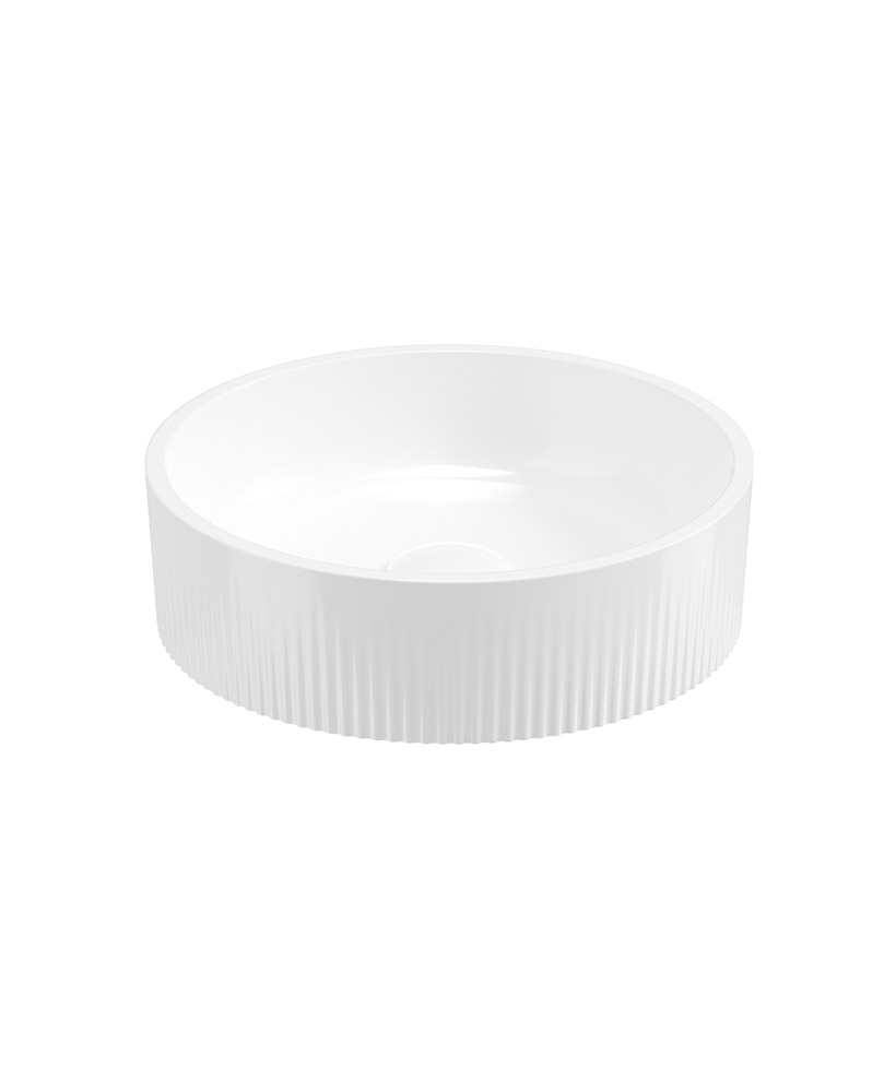 Reed Round Countertop Wash Basin Gloss White