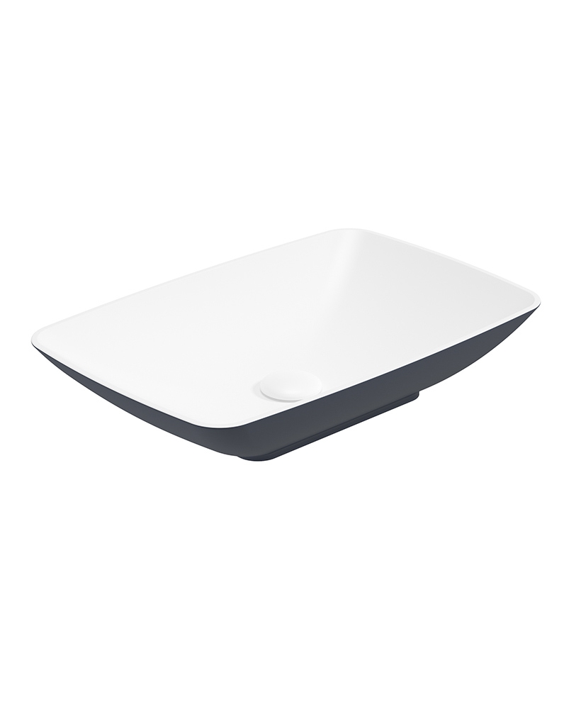 Skal Rectangle 60cm C/T Basin White-Night Sky Blue & Waste