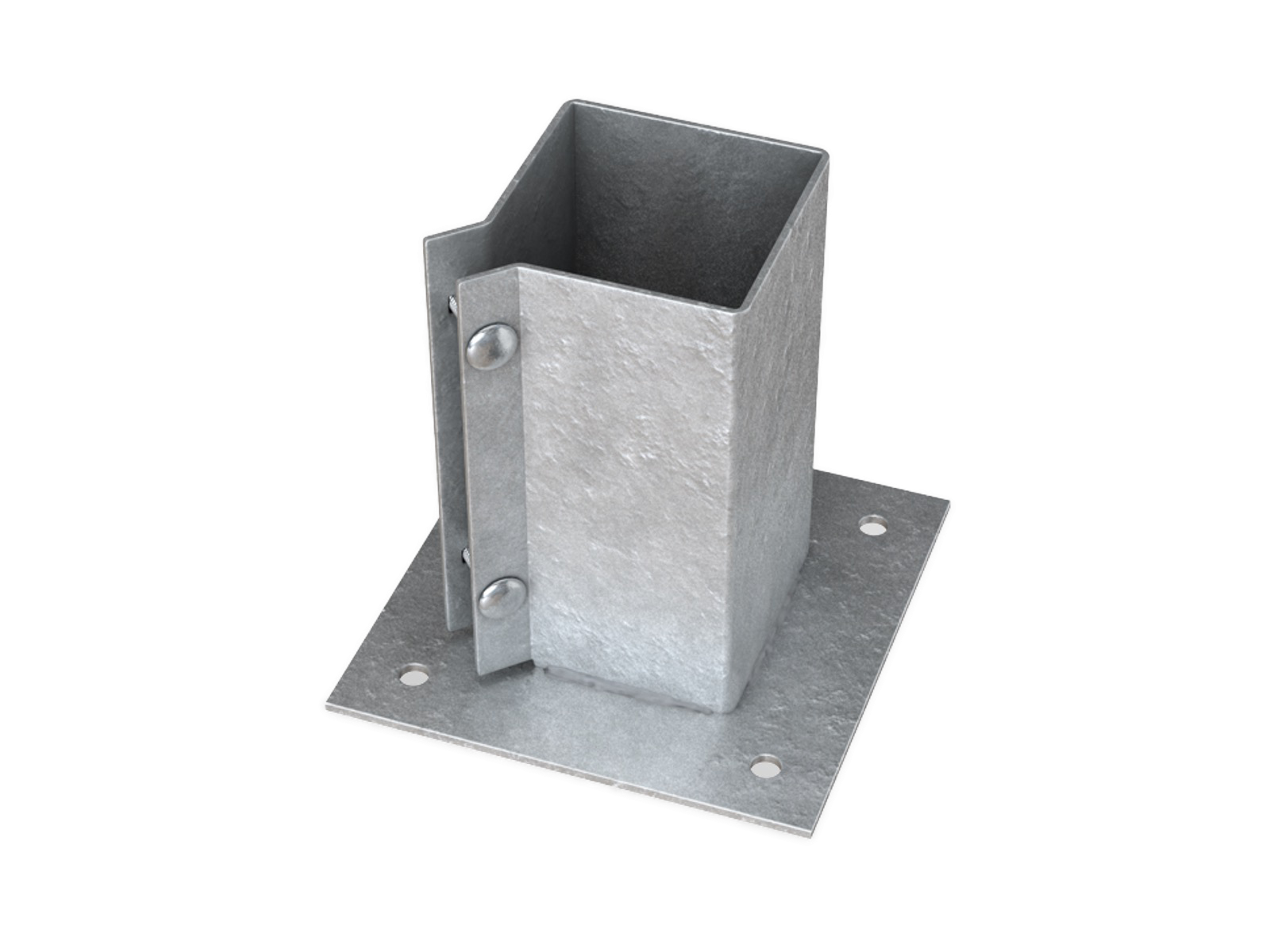 Galvanised Bolt Down Post Shoe Twin Bolt 2/pack 100 x 100mm