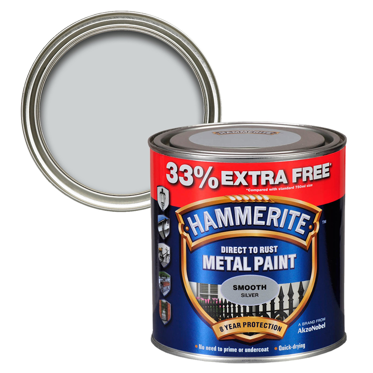 Hammerite Metal Paint Hammerite Smooth Silver Spray Hammerite
