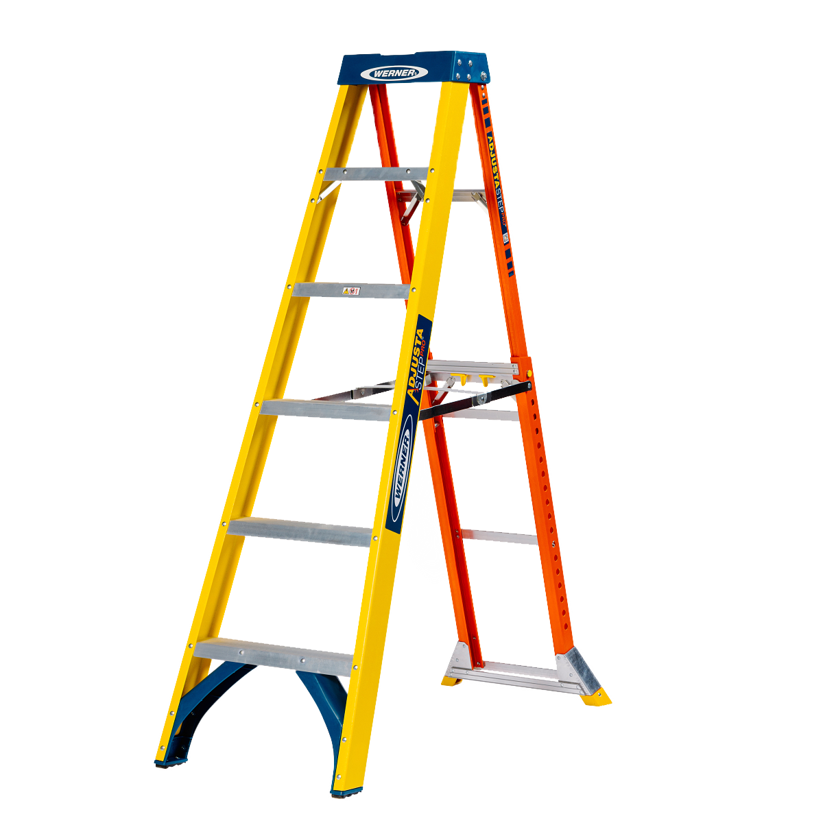 Werner AdjustaStep Pro Fibreglass Stepladder – 6 Tread