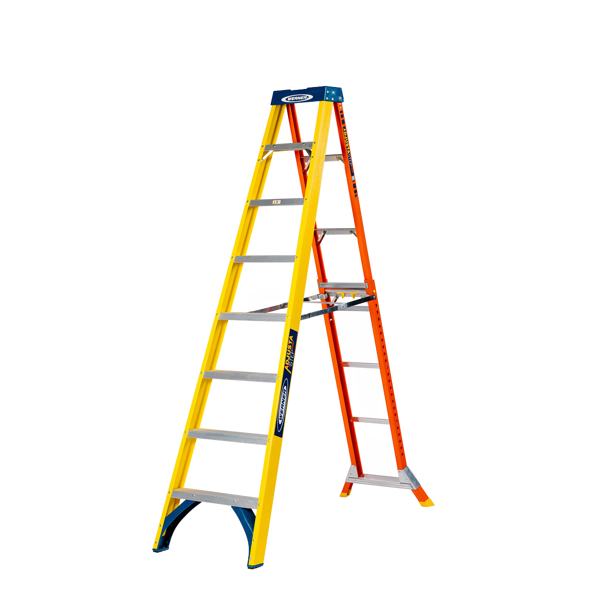 Werner AdjustaStep Pro Fibreglass Stepladder – 8 Tread