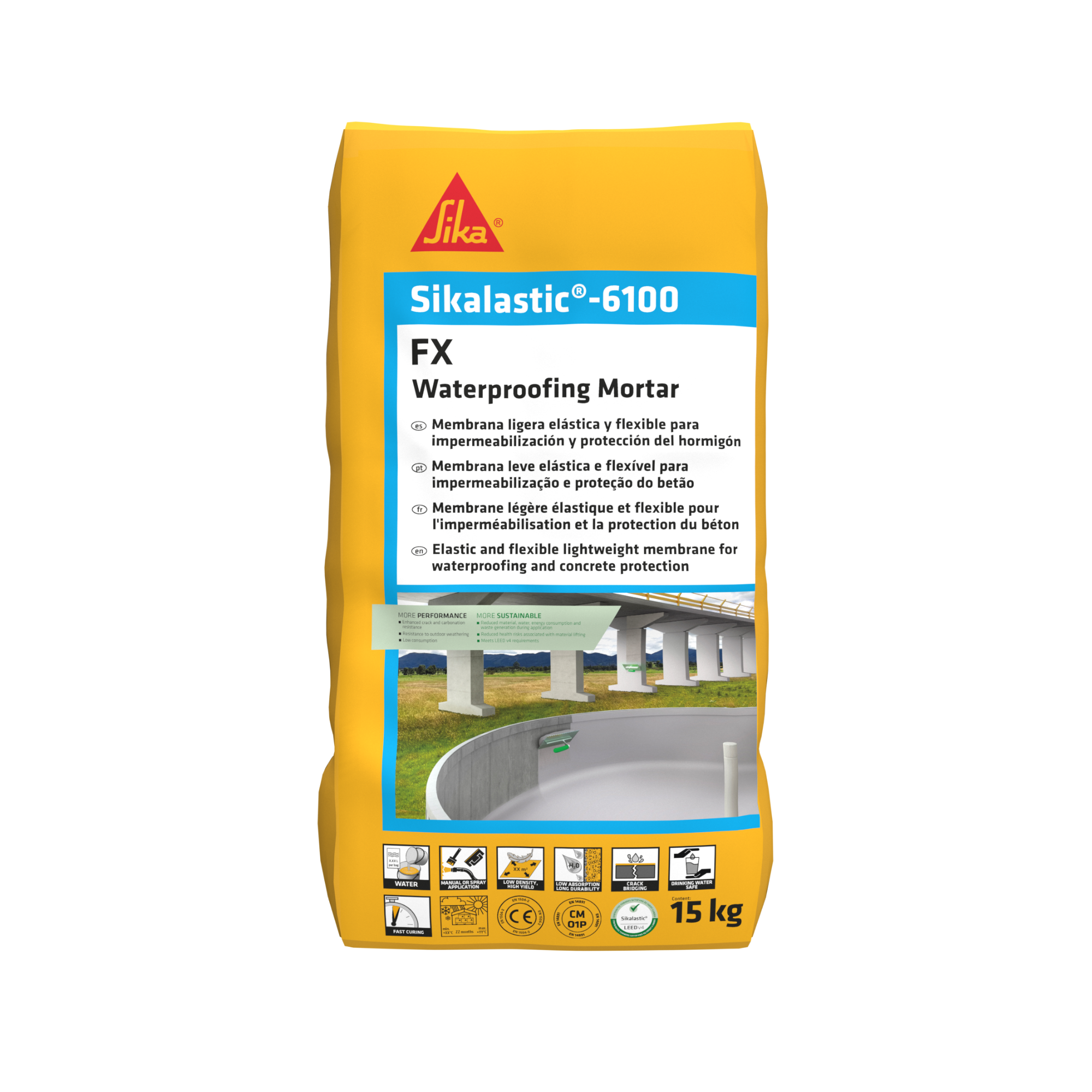 Sikalastic-6100 Fx 15kg Waterproofing Mortar Grey