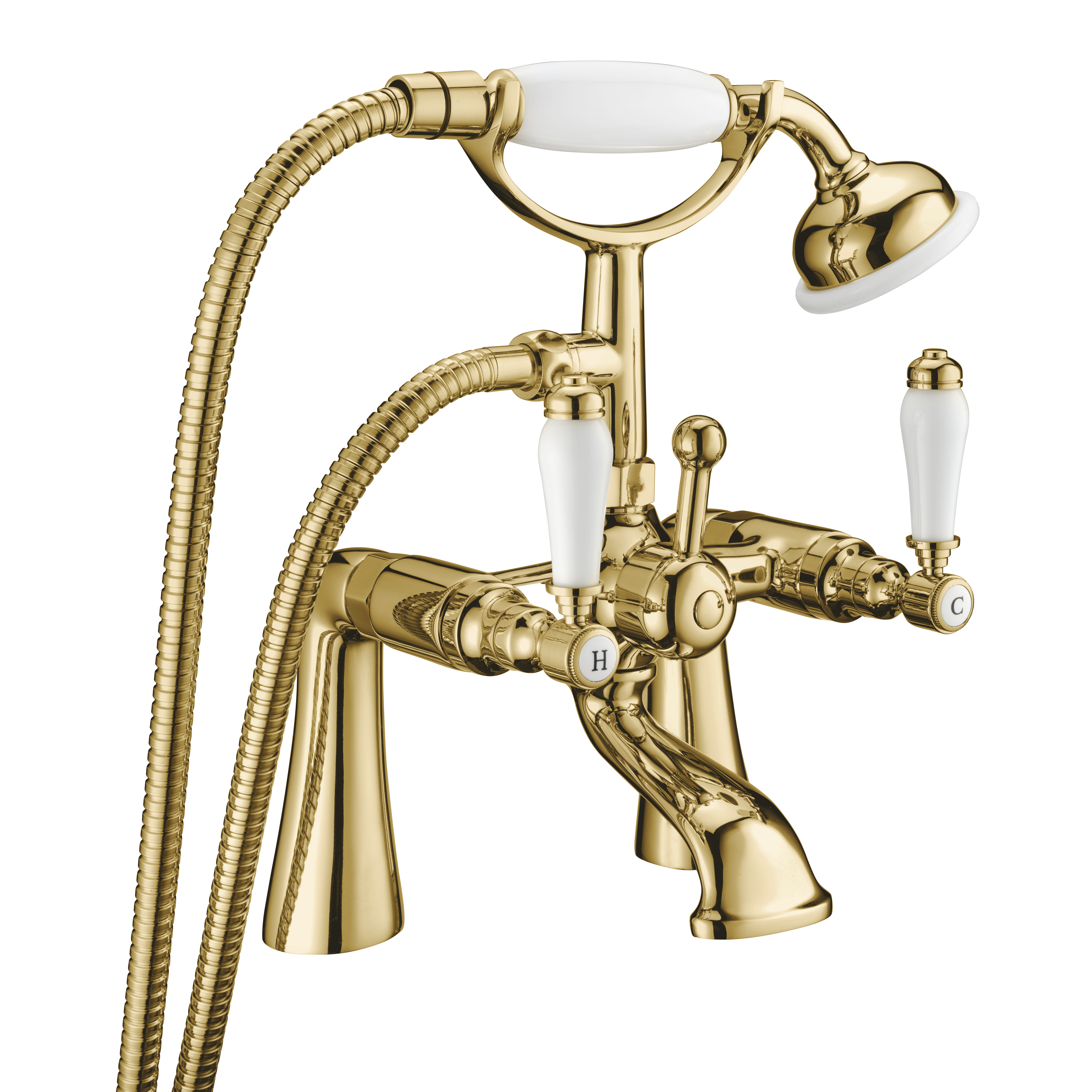 Georgian Bath Shower Mixer Gold