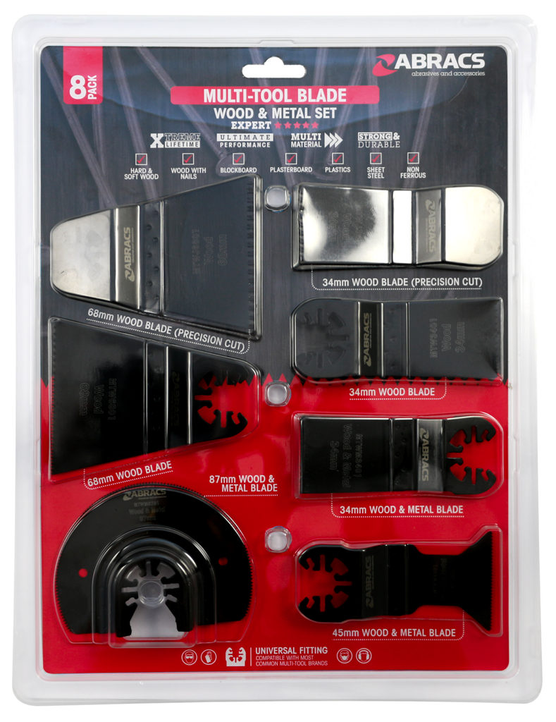 Multi Tool Wood & Metal Blade Set 8pce