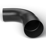 160mm x 90 Degree Black Ducting Bend