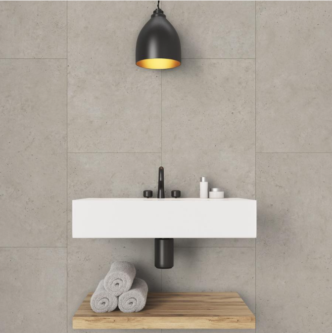 GX Composite Wall Tile Beige Concrete - 30x60cm, 11 Panels per Box, 1.98m² Coverage