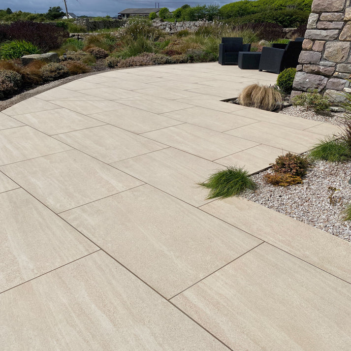Porzena Cream Porcelain Paving Slabs 900x600x20mm