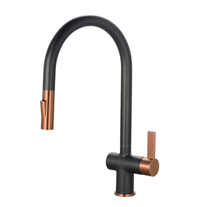 Madrid Pullout Kitchen Rinser Tap-Copper & Brass