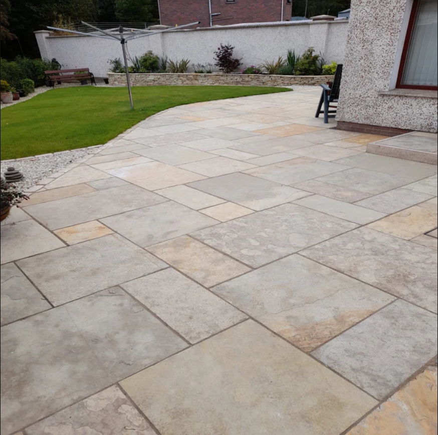 Yellow Limestone Patio Pack 15m² – Natural Stone Garden Paving Slabs