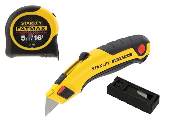 Stanley triple pack knife blades and fatmax tape