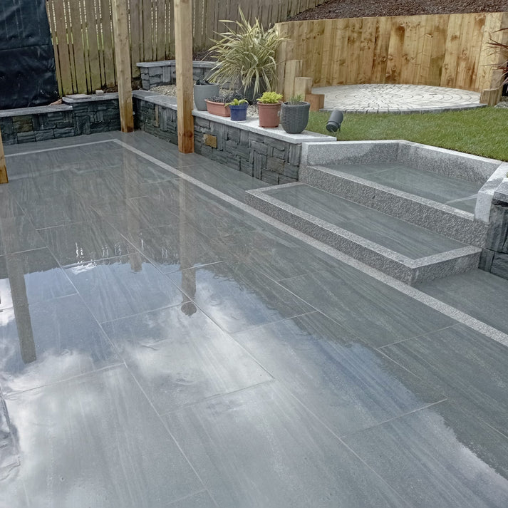 Porzena Grey Porcelain Paving Slabs 900x600x20mm