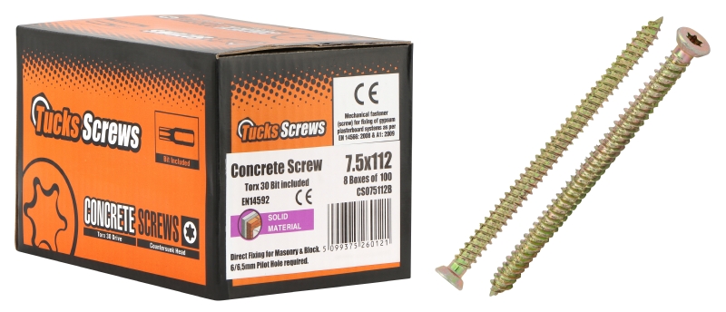 Concrete Screw 7.5 x 72mm 100/box