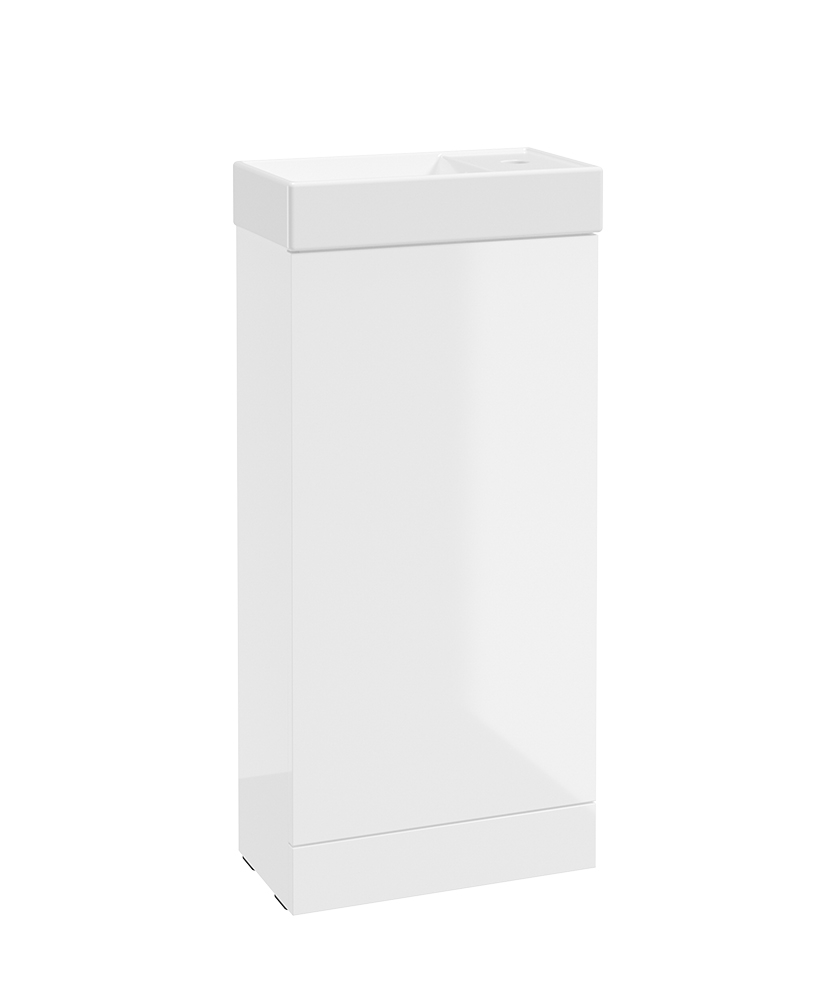 Strata Cloakroom Vanity Gloss White & Basin Free Standing