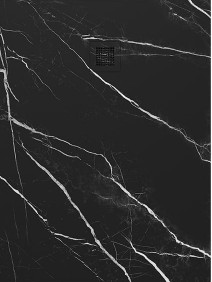 Unity Rectangle 1200x900mm Shower Tray Black Marble & Waste