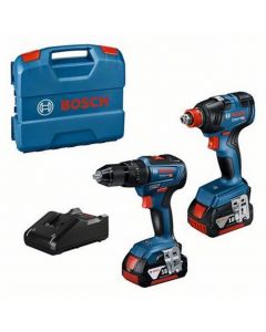 Bosch 18v Brushless Twinpack Kit Come with 2 x 5ah  - GSB 18v-55 & GDX 18v-200 Brushless Twin Pack