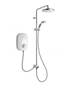 Mira Vigour Dual Thermostatic Power Shower - White/Chrome Finish
