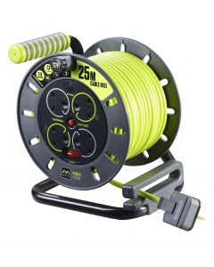  Pro XT Open 4 Gang Extension Cabel Reel - 25m