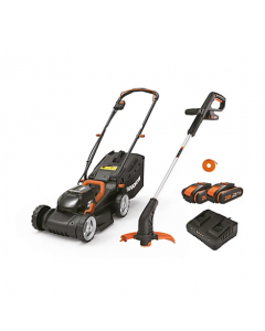 Worx Lawnmower with 2 X 20v Batteries & 20v Grass Trimmer Kit 