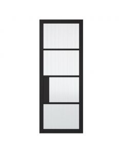 Indoors Portland 4 Panel Reeded Glazed Black Door - 78 Inch x 30 Inch (1981mm x 762mm)