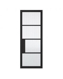 Indoors Portland 4 Panel Reeded Glazed Black Door - 80 Inch x 32 Inch (2032mm x 813mm)