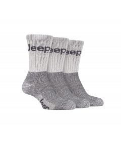 Mens Cushion Sole Jeep Terrain Boot Sock 6-11 Grey 3 Pack