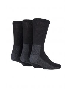 Mens Cushion Sole Workforce Safety Boot Socks 3 Pack Size 6-11 Black