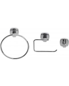 Croydex Medway 3 Piece Accessory Set Robe Hook , Toilet Roll Holder & Towel Ring