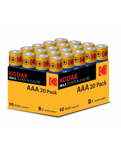 Kodak Max Super Alkaline AAA Batteries - Pack of 20