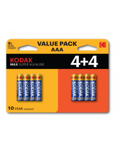 Kodak Alkaline Max AA Batteries 4+4/pack