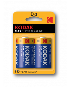 Kodak Super Alkaline Max D Batteries - Pack of 2