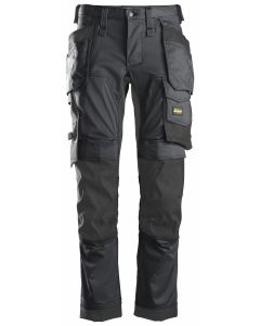 Snickers All Round Work Stretch Trousers with Holster Pockets - Steel Grey/Black - W33 L30 