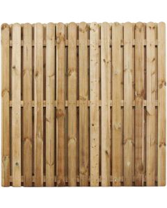 Coolrain Hit & Miss Round Top Double Sided Fence Panel - 1.5m x 1.8m