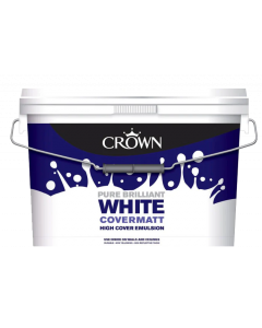 Crown Covermatt Emulsion Brilliant White Paint - 10L