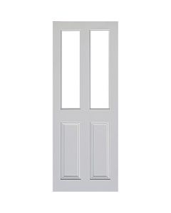 Indoors Claremont Bevelled Clear Glass Door - White - 80 Inch x 32 Inch (2032mm x 813mm)
