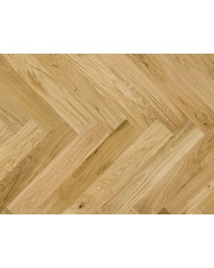 Barista Brushed Matt Lacquered Oak Crema Herringbone Engineered Flooring - 130mm x 14mm x 725mm - Pack covers 0.65m2