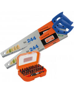 Bahco 244 Twin Saw Pack - Comes With 31 Piece Bahco Bit Set