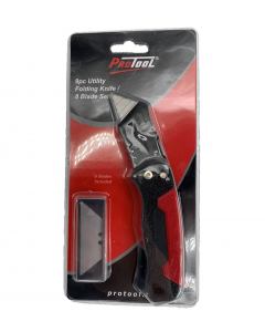 Protool 9 Piece Utility Folding Knife with 8 Blade Set