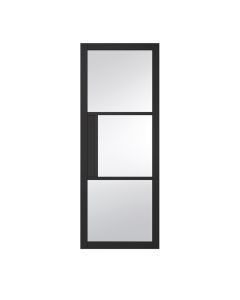 Indoors Seattle 3 Panel Clear Glazed Black Door - 80 Inch x 32 Inch (2032mm x 813mm)
