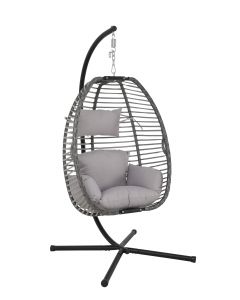 Rattan Swing Egg Chair - Grey