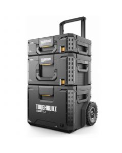Stacktech Toughbuilt 3 Piece Rolling Tool Box Set