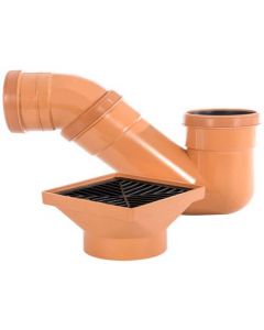 Sewer 110mm Adjustable Gully Trap comes with Bend Hopper & Grid