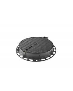 Wrekin Manhole Cover 600diax100 D400 Circ Frame Hinged, En124 : 2015