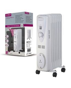De Vielle Classic 1500W 7 Fin Oil Radiator - White | DEF057232