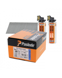 Paslode 38mm Angled Brad Nails for IM65A F16 (2000 Pack + 2 Fuel Cells) | 300271