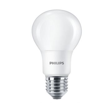 LED 60w A60 E27 Warm White Frosted Non Dim 2pk Philips LED
