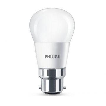 Philips LED 6W B22 Bayonet Cap Mini Globe Frosted Non-Dimmable Light Bulb