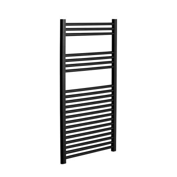 Straight 1200x600 Heated Towel Rail Black