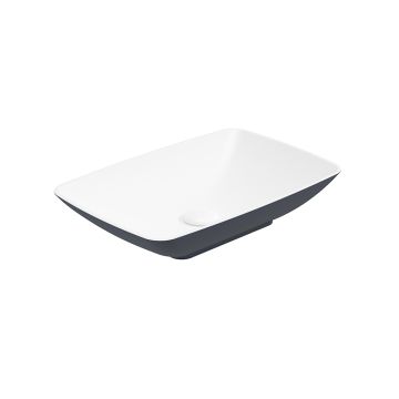 Skal Rectangle 60cm C/T Basin White-Night Sky Blue & Waste