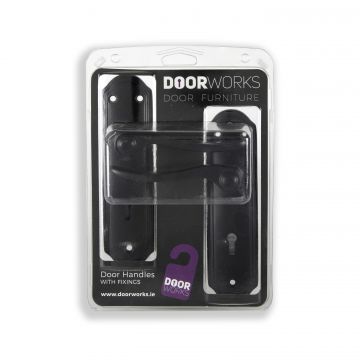 Door Works Sheelin Handle On Backplate Black